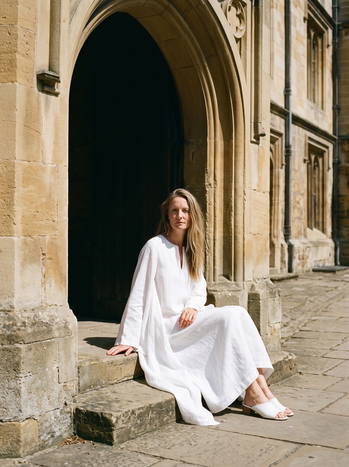 Kimono Sleeve Linen Kaftan