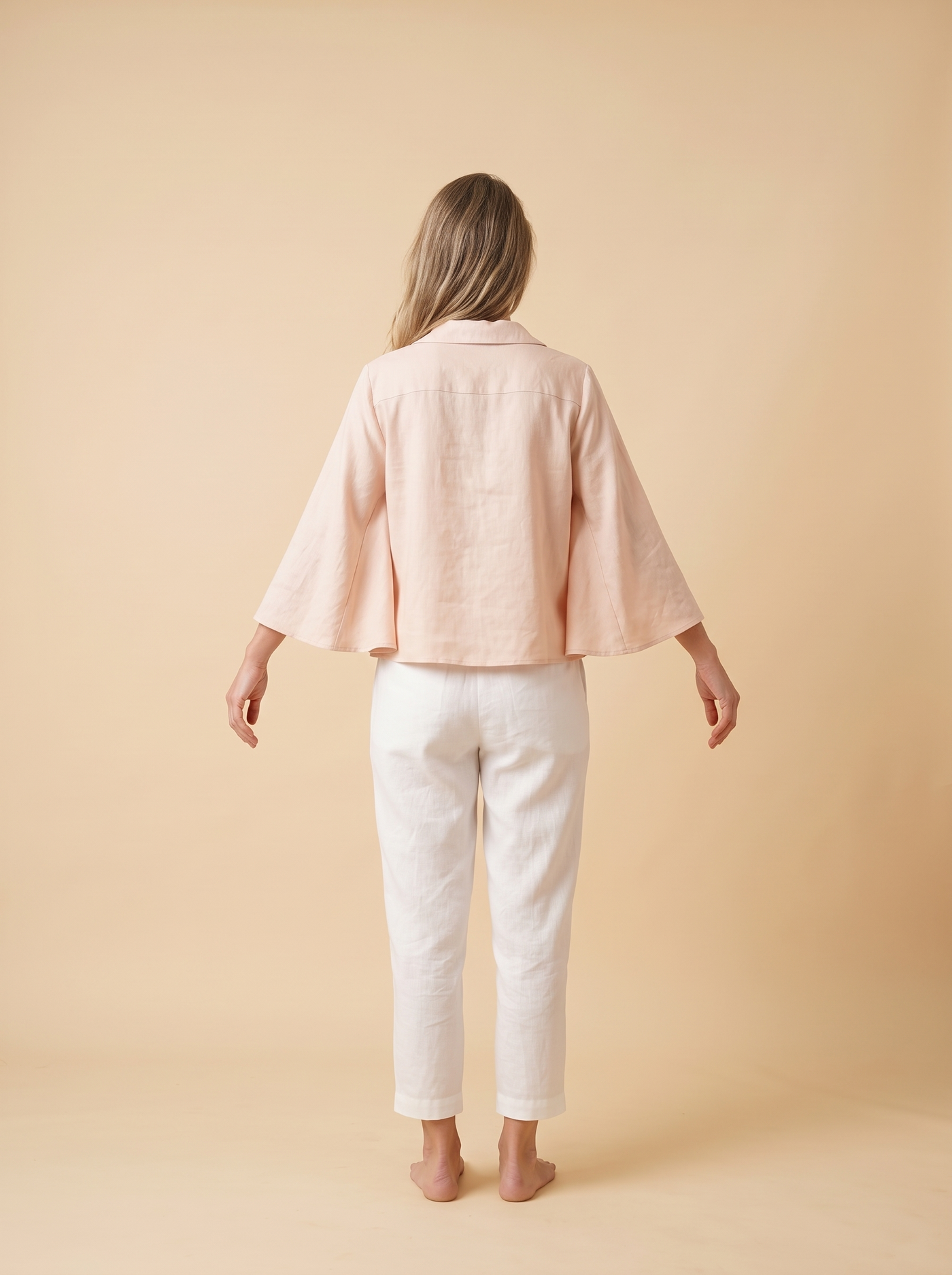 Cape Sleeve Linen Shirt