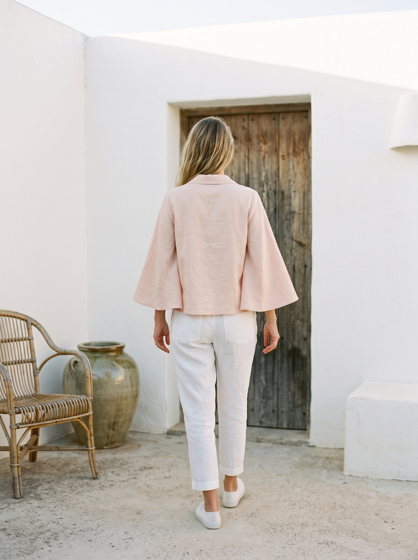 Cape Sleeve Linen Shirt