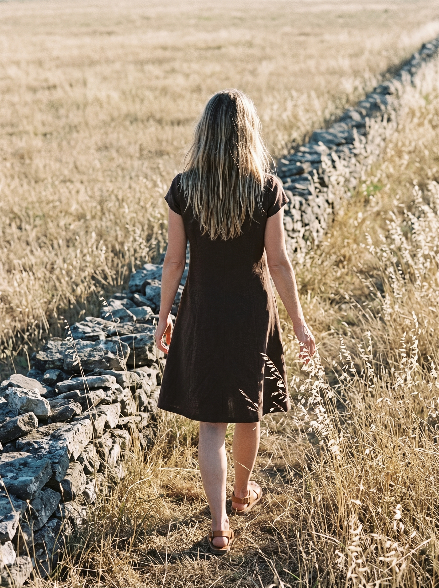 Cap Sleeve Linen Dress