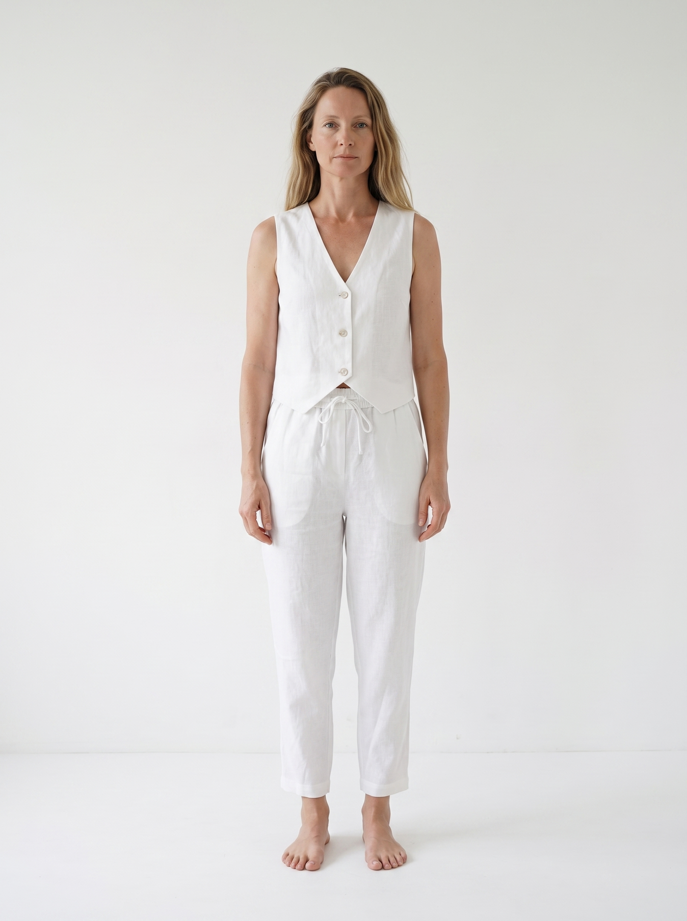 Sleeveless Linen Waistcoat
