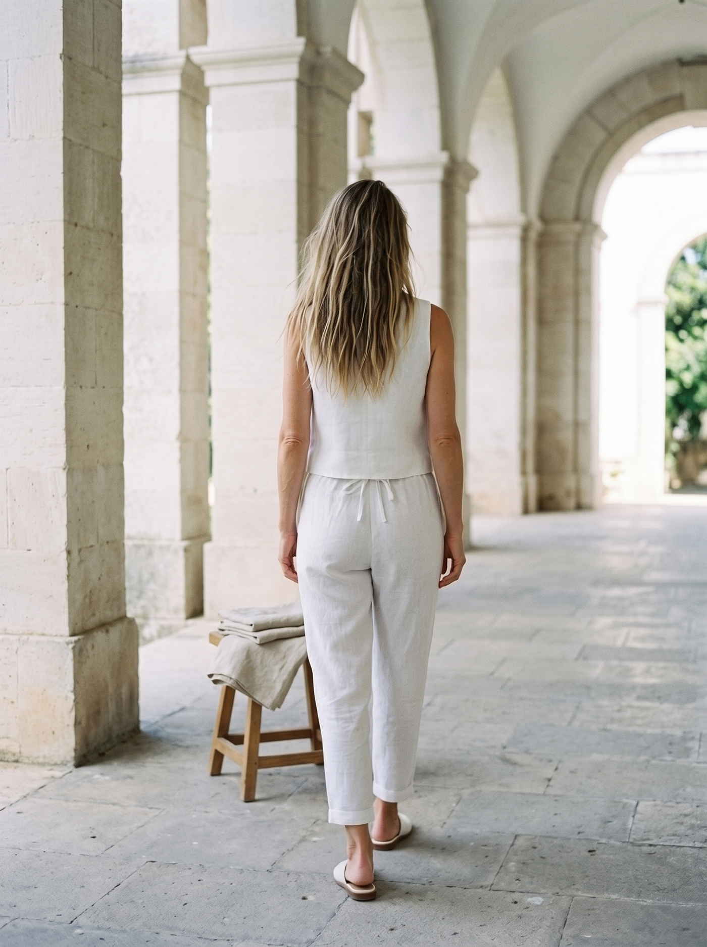Sleeveless Linen Waistcoat