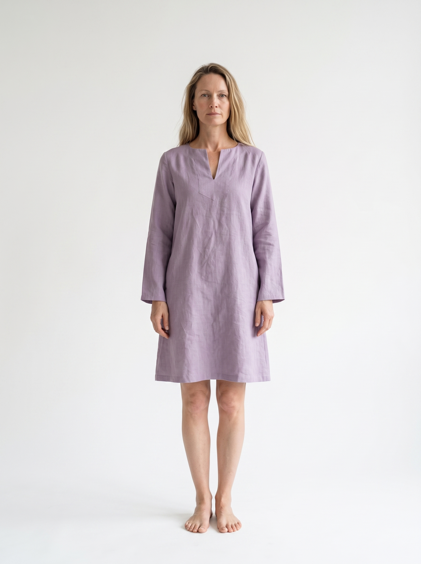 Long Sleeve Linen Shift