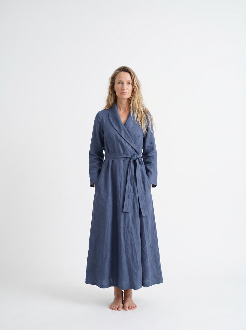 Wrap Linen Maxi Dress
