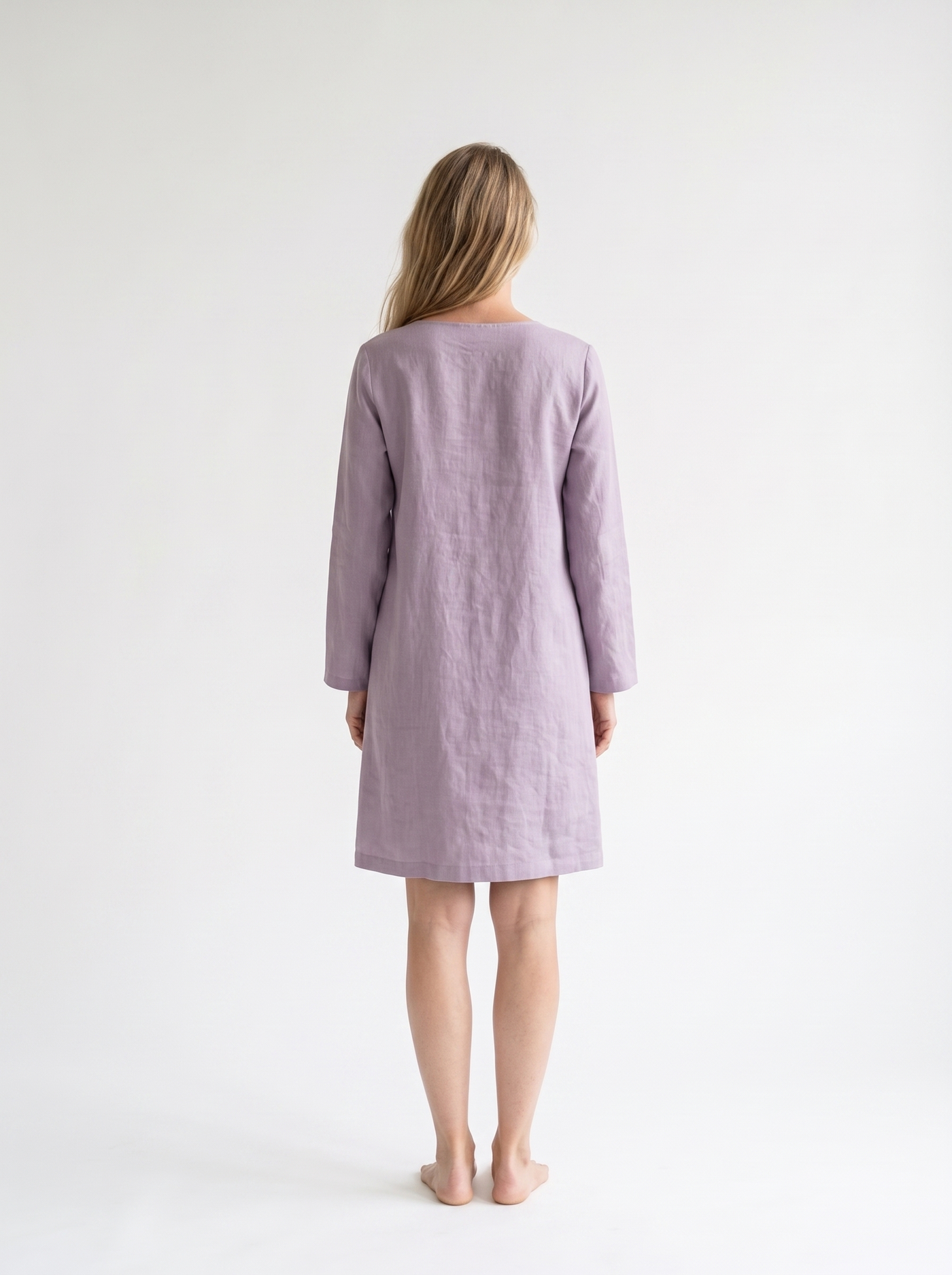 Long Sleeve Linen Shift