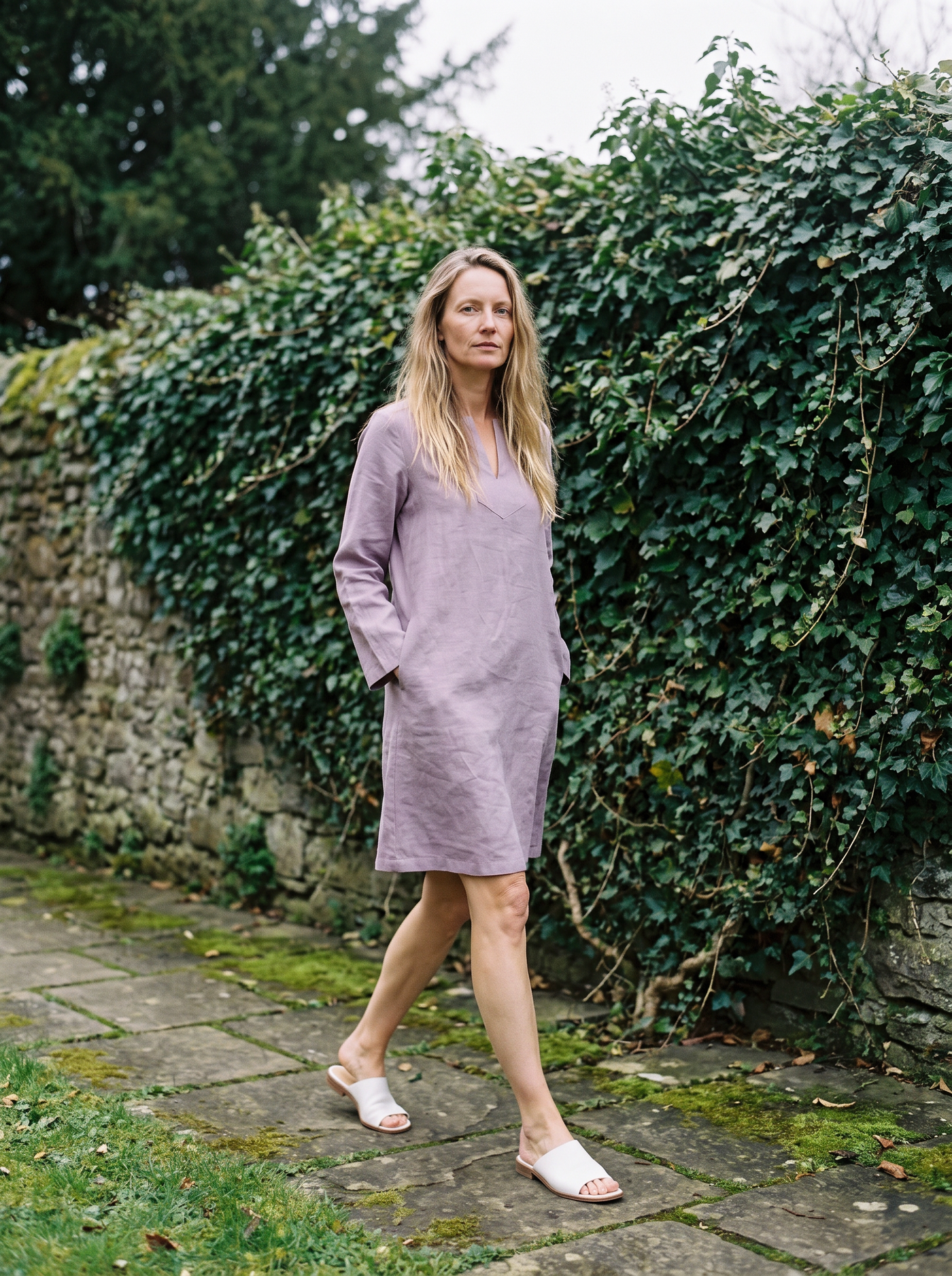 Long Sleeve Linen Shift