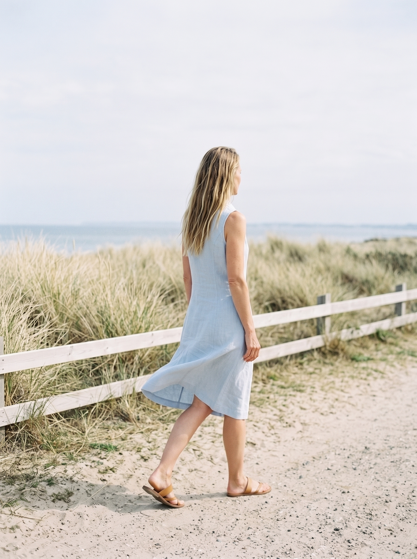 Sleeveless Linen Shirt Dress