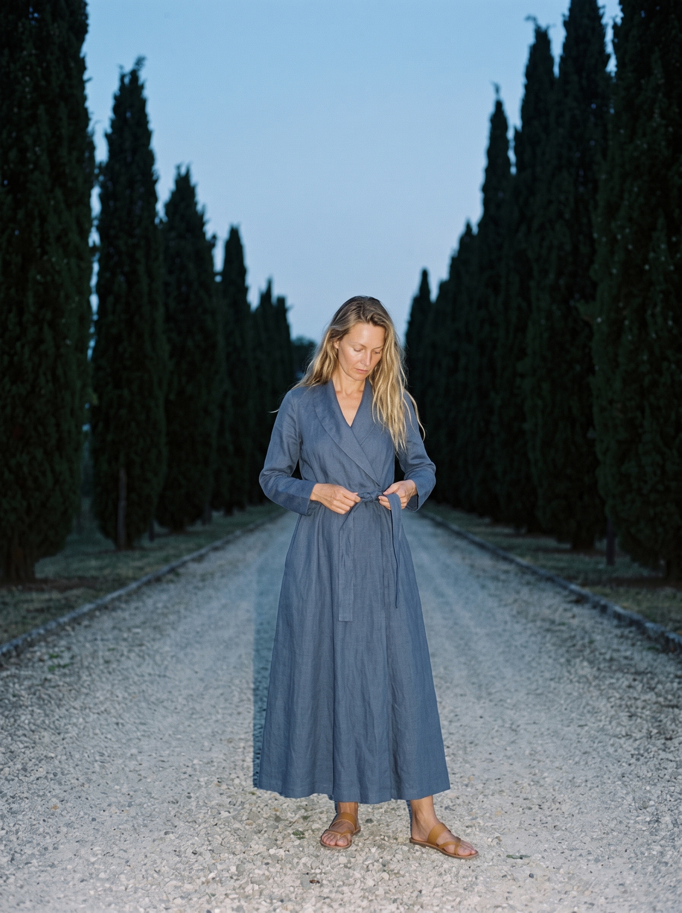 Wrap Linen Maxi Dress