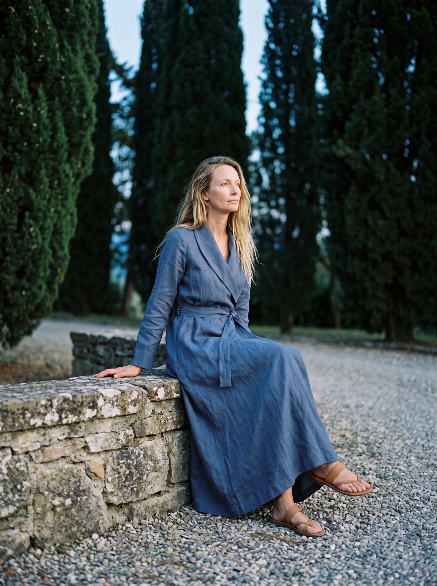 Wrap Linen Maxi Dress