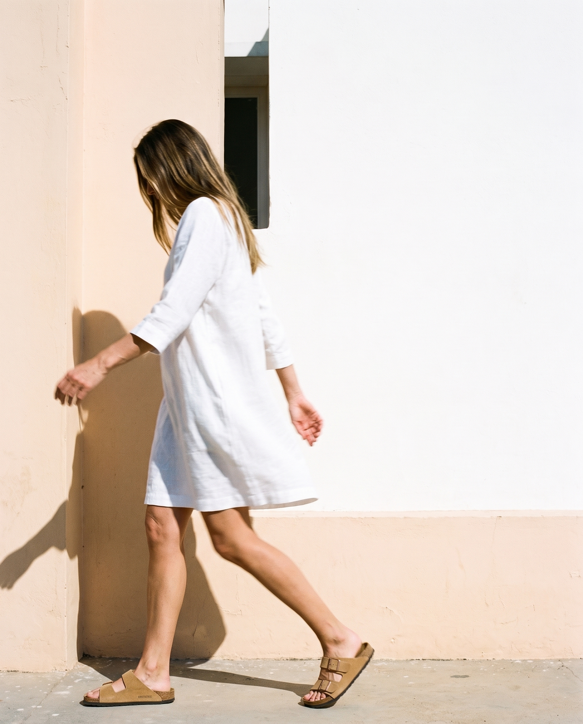 Oversized Linen Shift in white