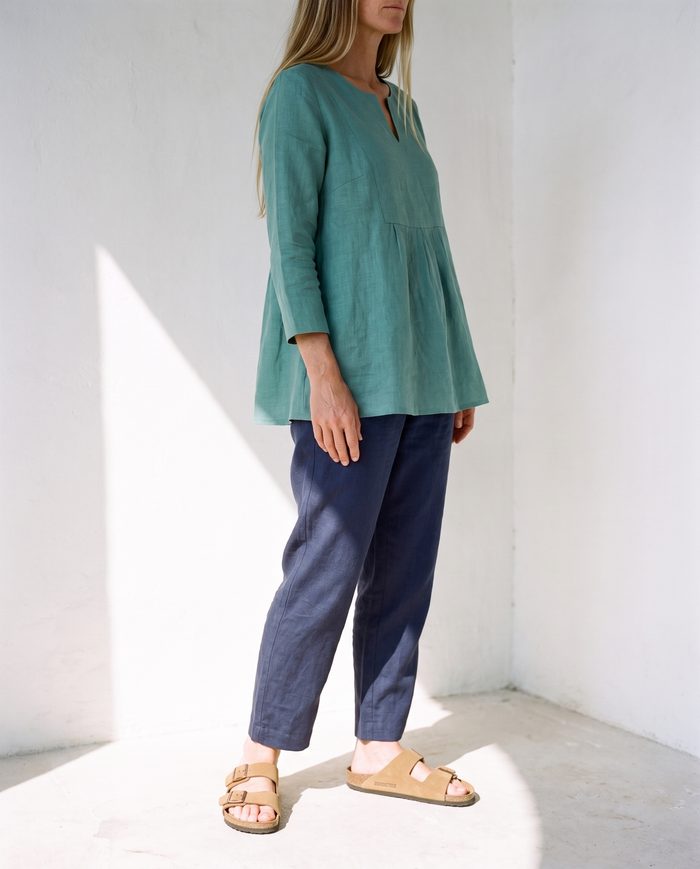 Linen tunic and trouser set