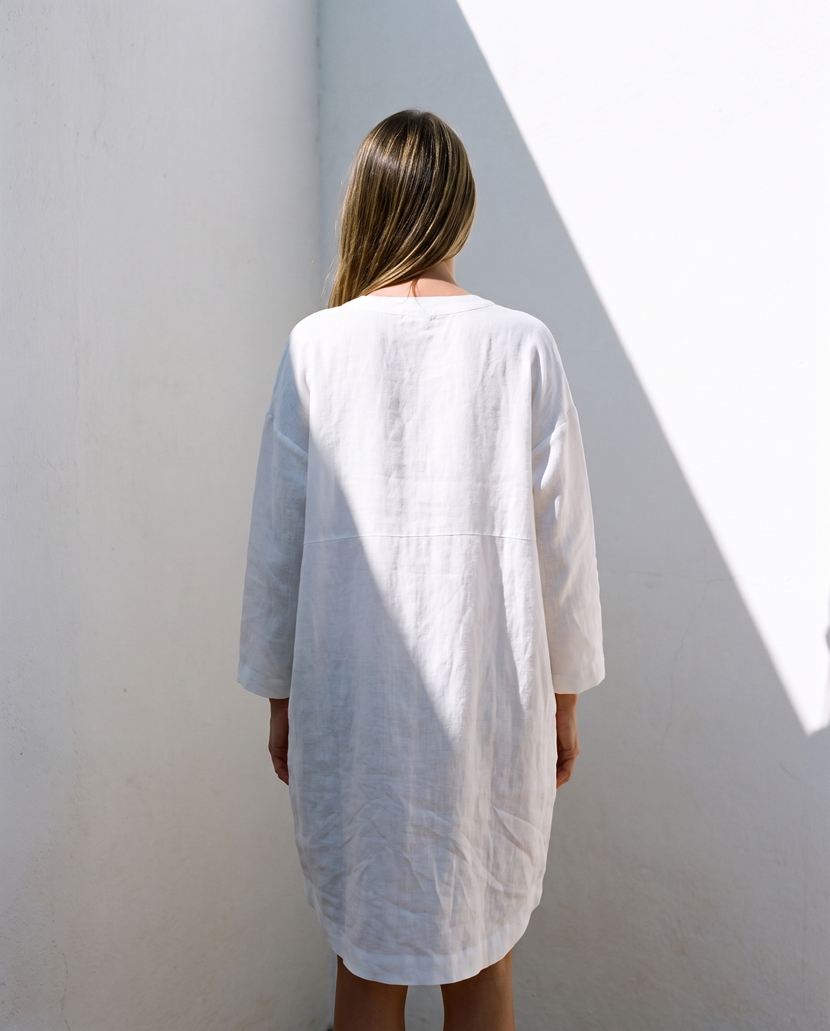 Oversized Linen Shirt Dress in washed linen, Ellementree
