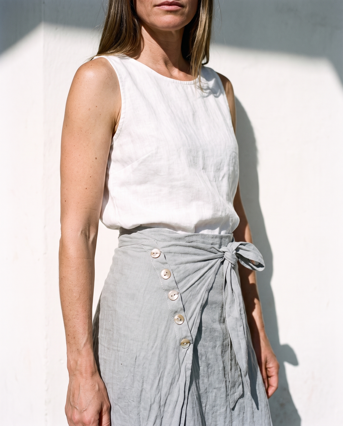 Wrap Linen Maxi Skirt