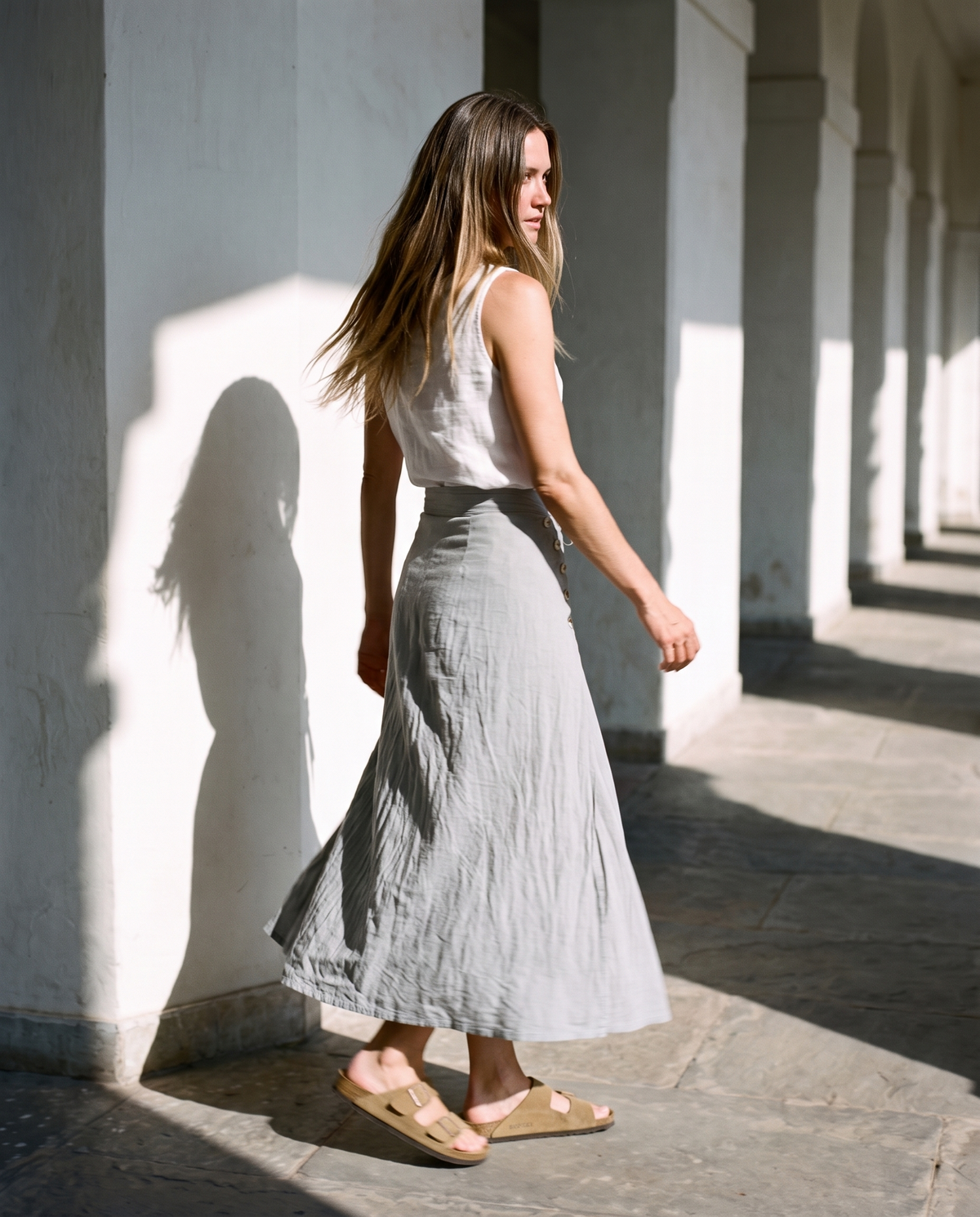 Wrap Linen Maxi Skirt