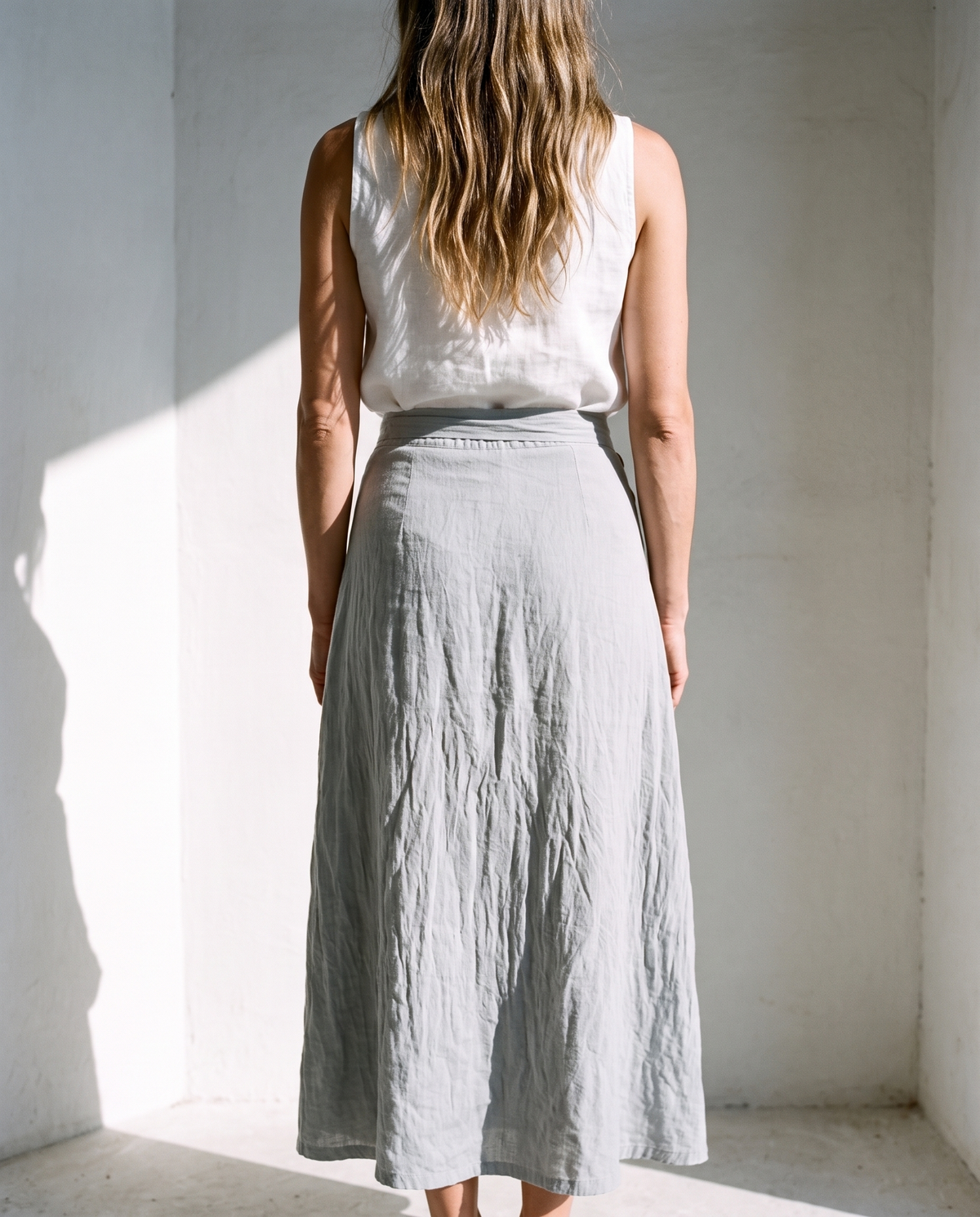 Wrap Linen Maxi Skirt