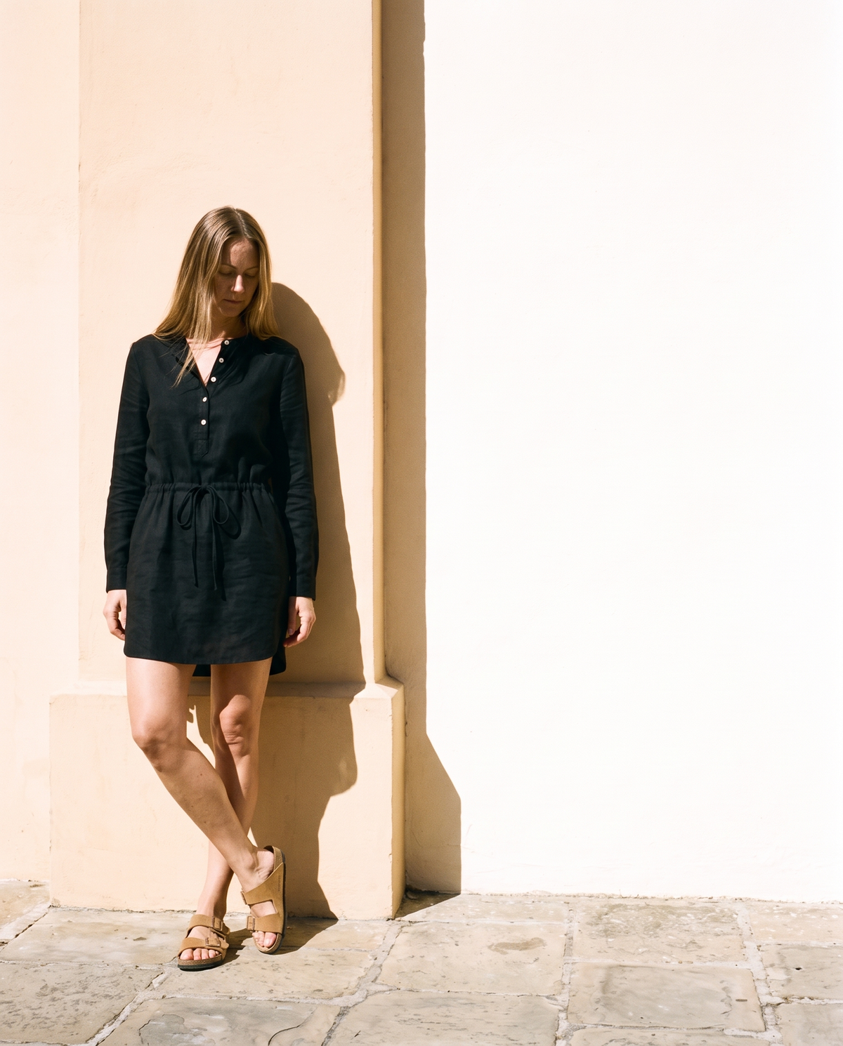 Drawstring Waist Mini Dress