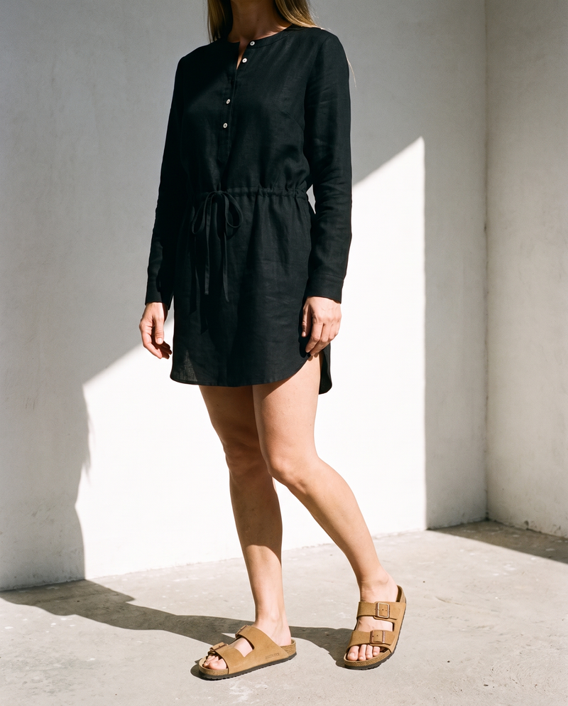 Drawstring Waist Mini Dress