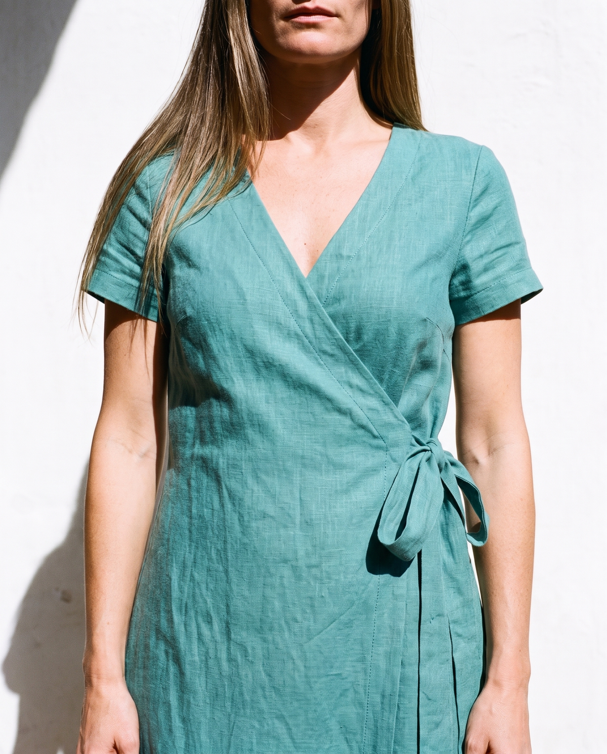 Wrap Linen Midi Dress