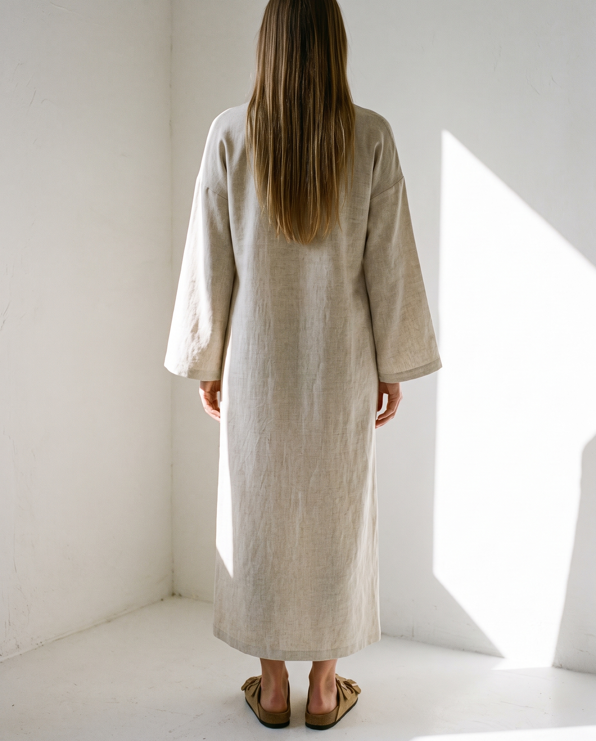 Long Sleeve Linen Kaftan