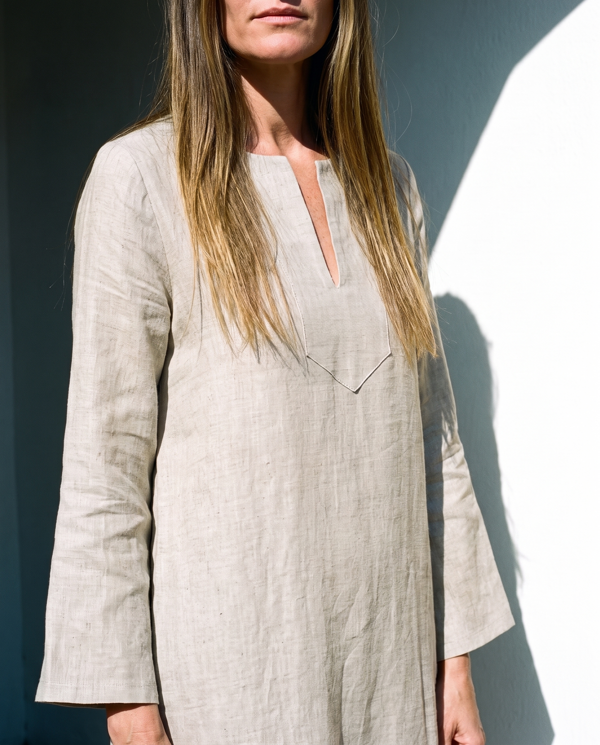 Long Sleeve Linen Kaftan