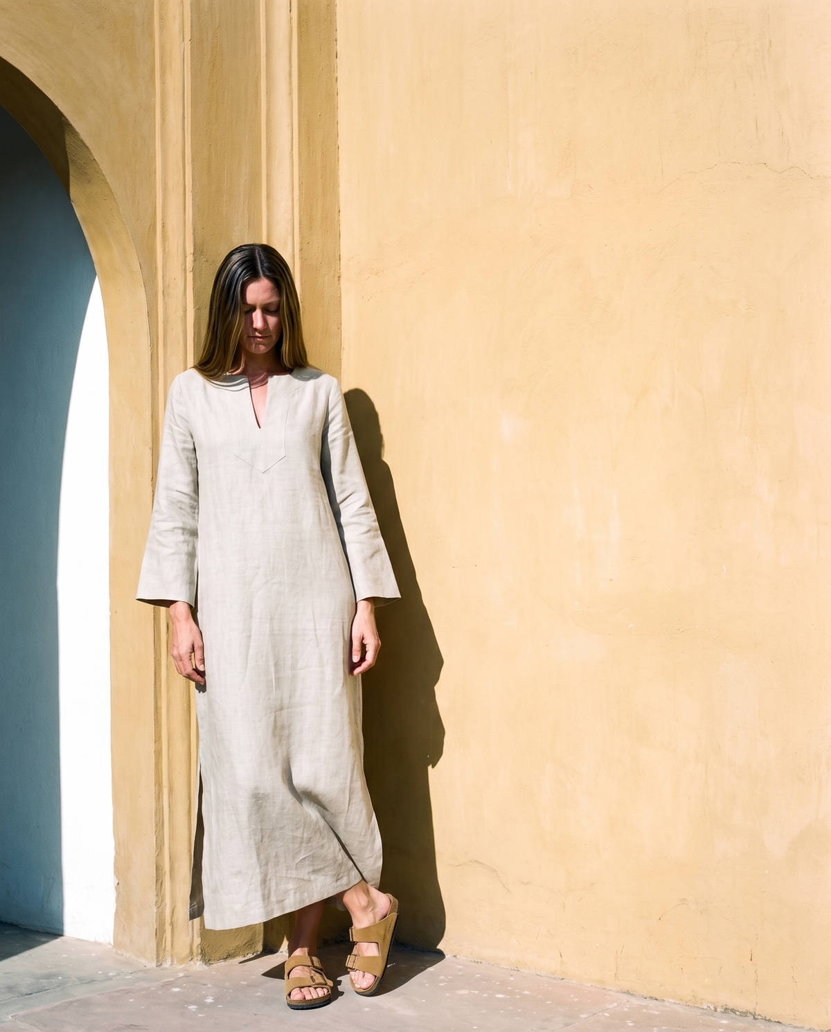 Long Sleeve Linen Kaftan