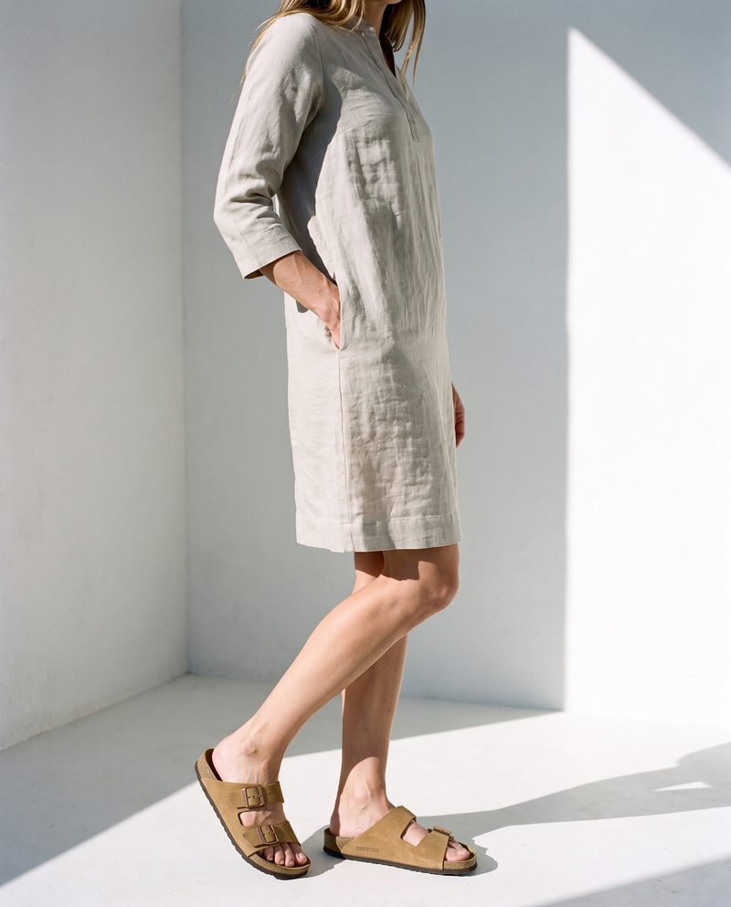 Boat Neck Linen Shift