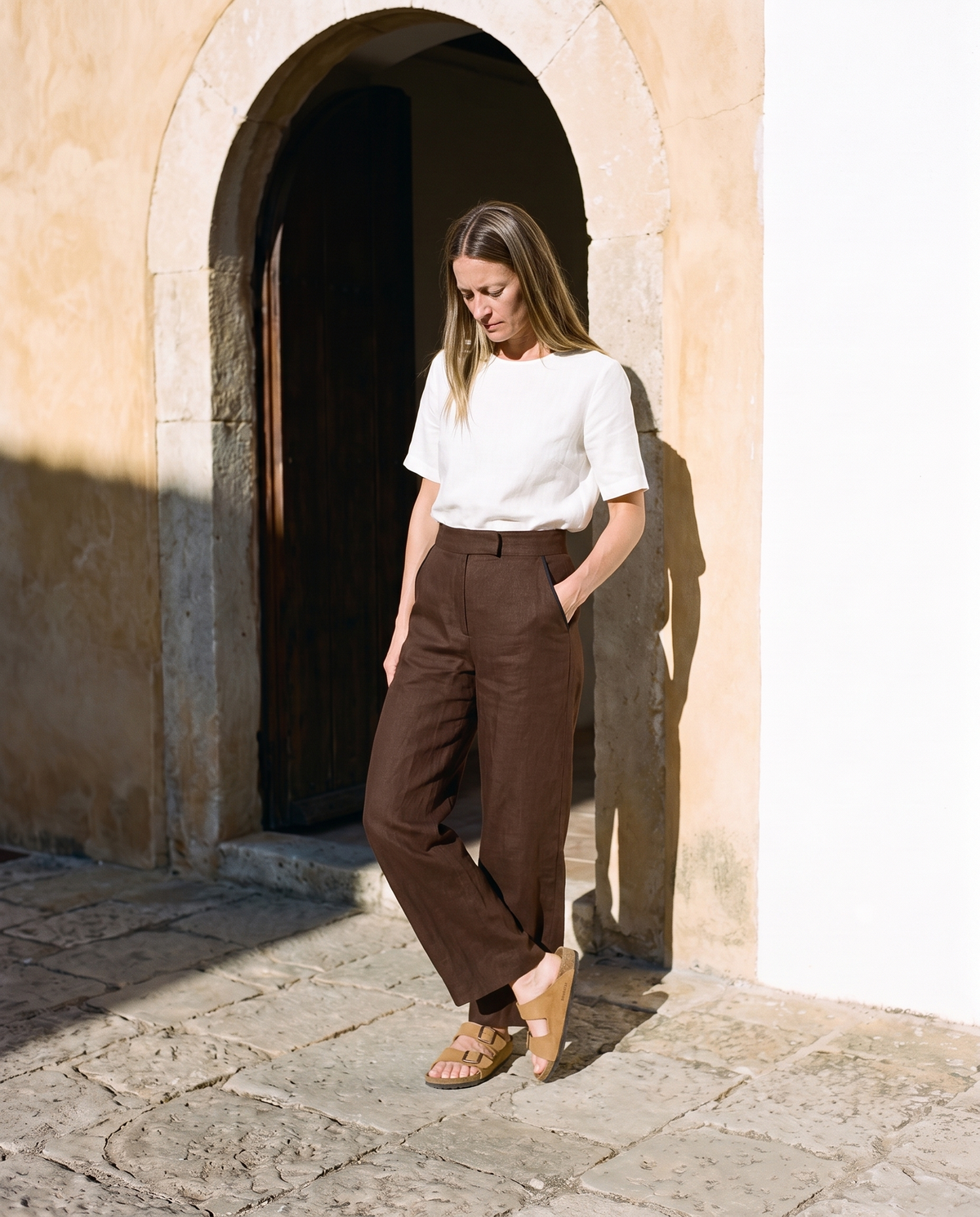 Wide Leg Linen Trousers