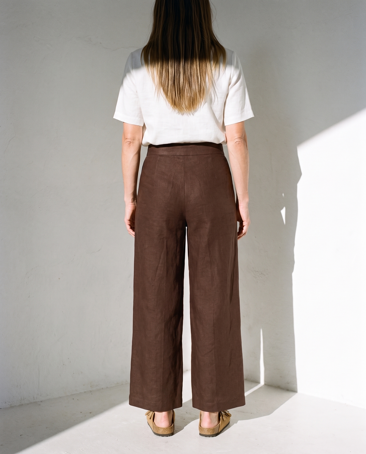 Wide Leg Linen Trousers