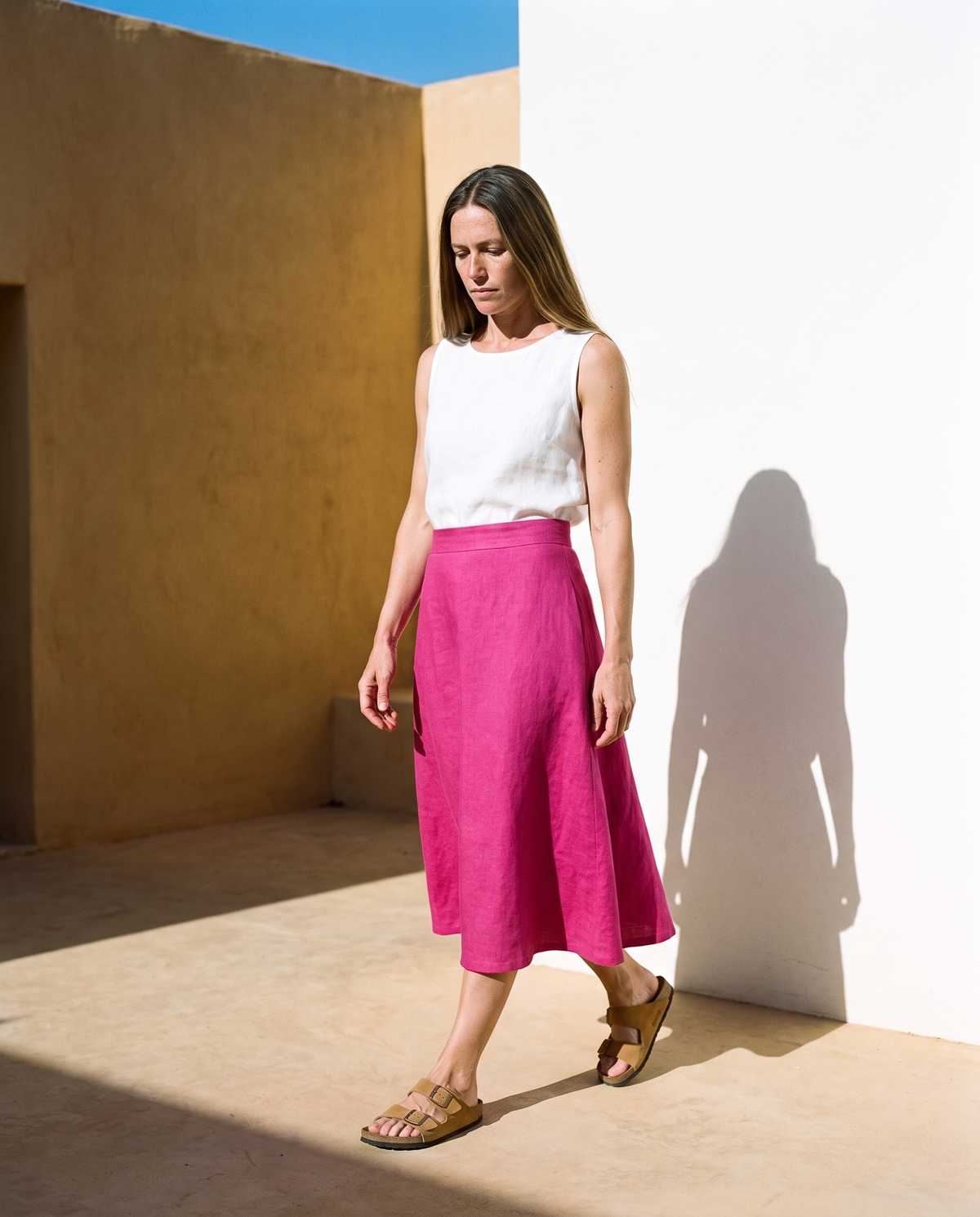 Long A-Line Linen Skirt EDIE