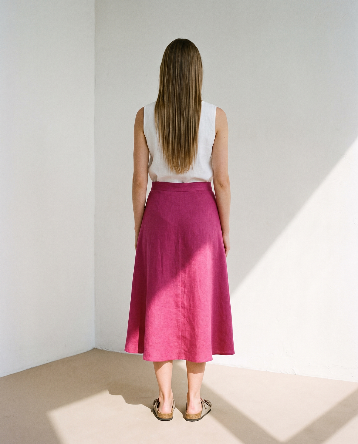 Long A-Line Linen Skirt EDIE