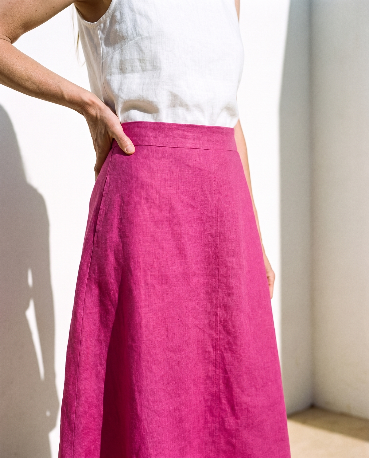 Long A-Line Linen Skirt EDIE