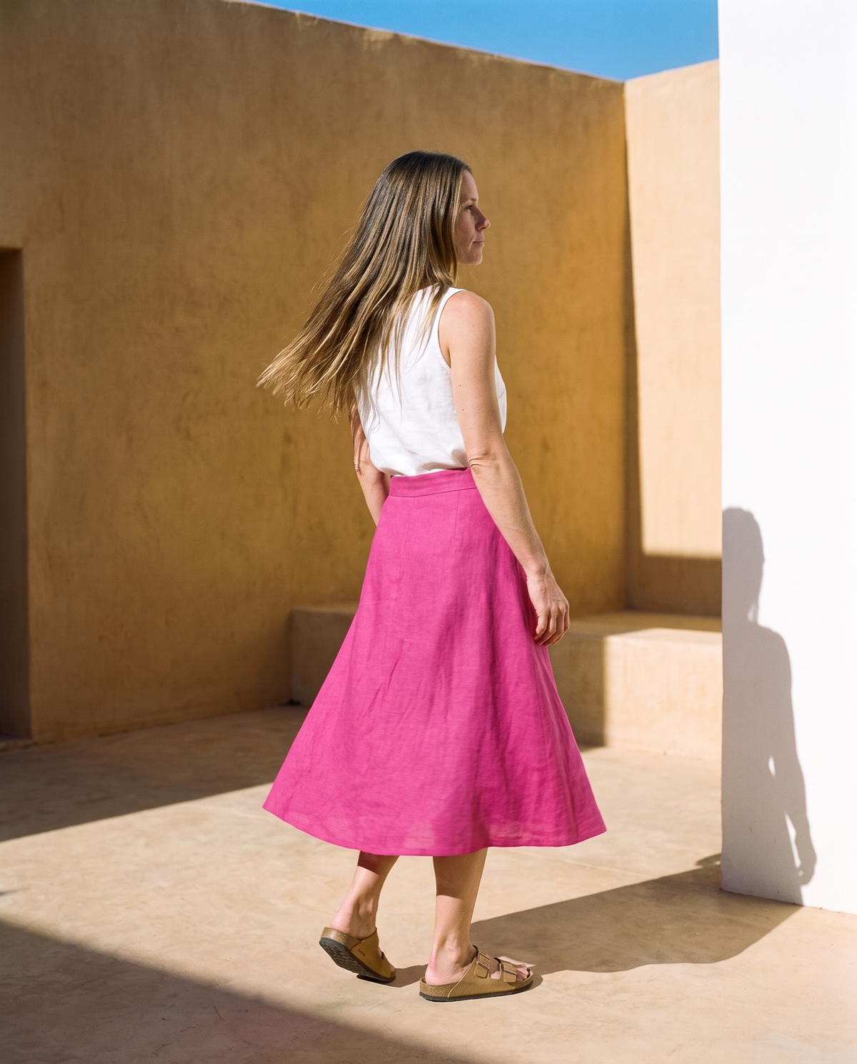 Long A-Line Linen Skirt EDIE