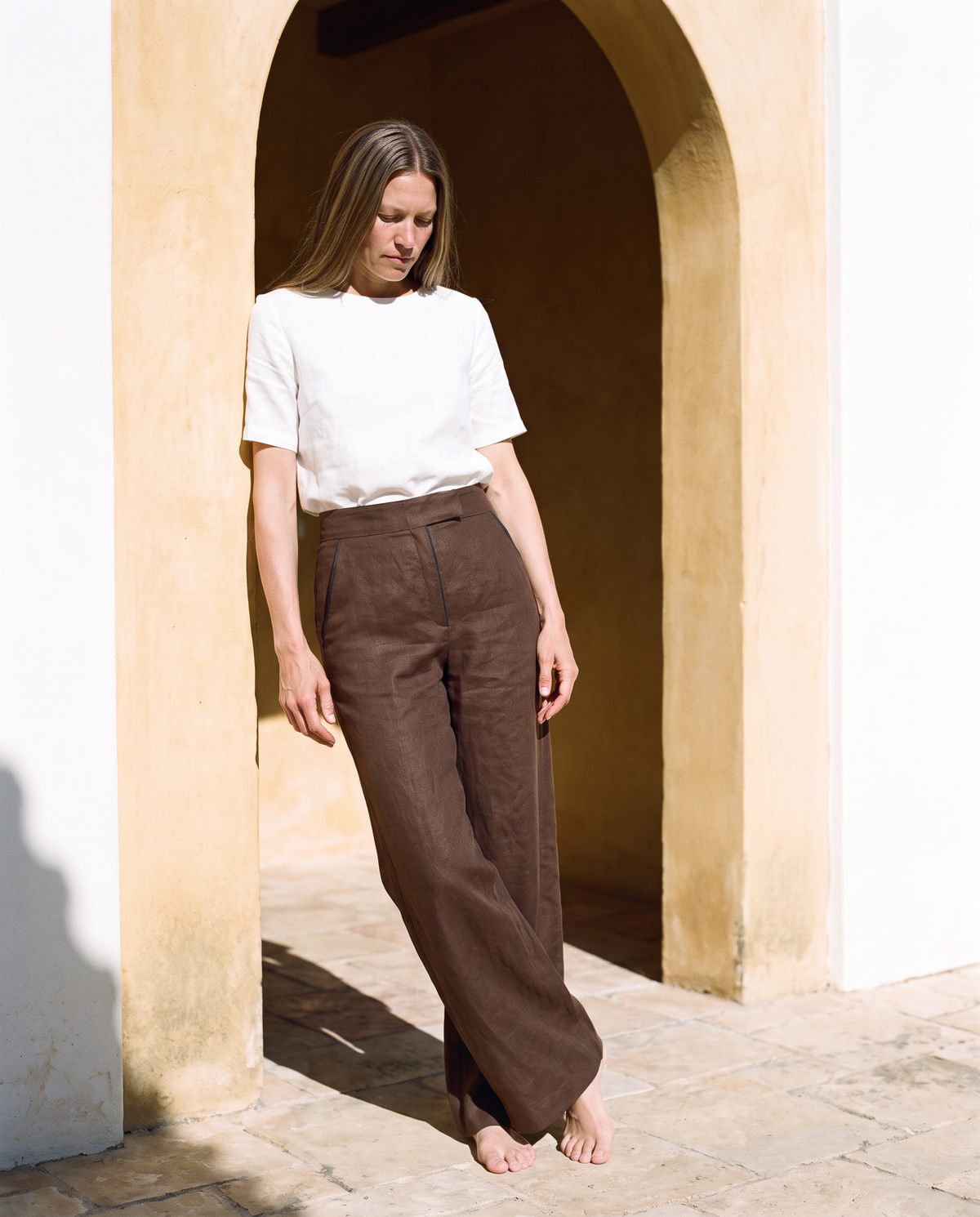 Wide Leg Linen Trousers