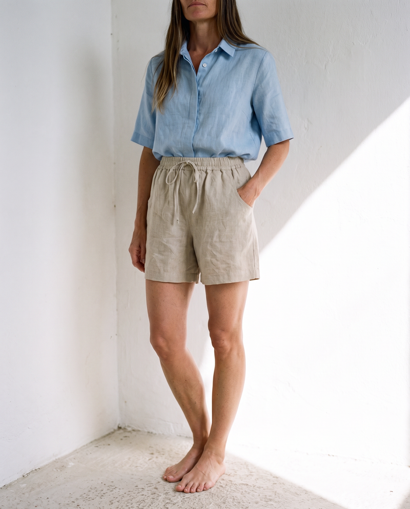 Drawstring Linen Shorts