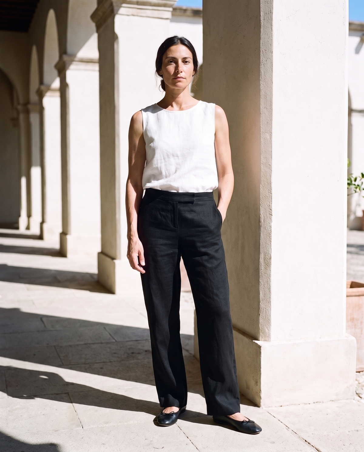 Nina Trousers in black, front, full length