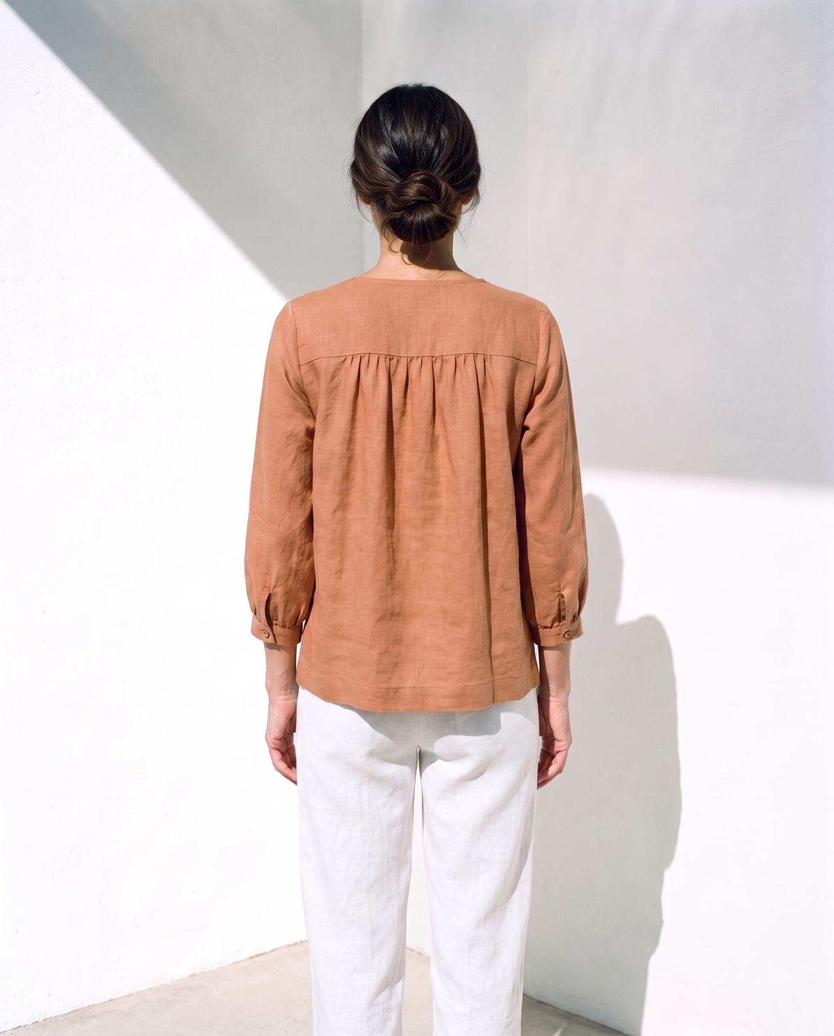 Ines Blouse in clay, back view