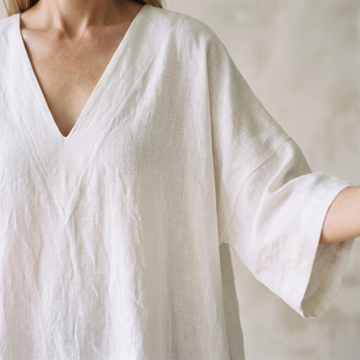 Kimono Sleeve Linen Kaftan